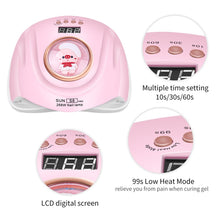 Cargar imagen en el visor de la galería, Lampara De Secado De Uñas Uv Led Sun S8 Pro 268W Rosado