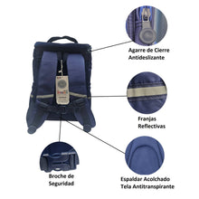 Cargar imagen en el visor de la galería, Maleta Escolar Niños Reflectiva Bear Azul