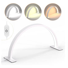 Cargar imagen en el visor de la galería, Lámpara De Escritorio Media Luna Blanca Niveles Luz Ajustables