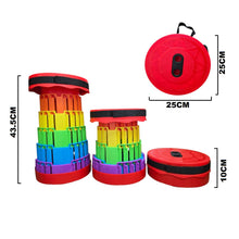 Cargar imagen en el visor de la galería, Silla Taburete Tipo Telescopio Retráctil Portátil DZ-7 Rojo