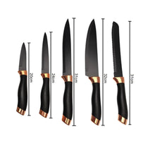 Cargar imagen en el visor de la galería, Set Cuchillos Acero Inoxidable 9 Piezas + Base Giratoria Negro