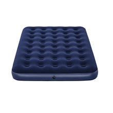 Cargar imagen en el visor de la galería, Colchón Inflable Doble Camping + Inflador Manual 190 x 150 x20cm 300 Kg Azul