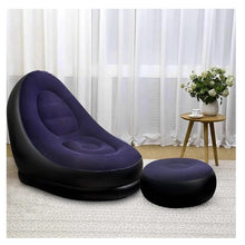 Cargar imagen en el visor de la galería, Silla Inflable Portatil Con Reposa Pies + Inflador MU-IN01 Purpura