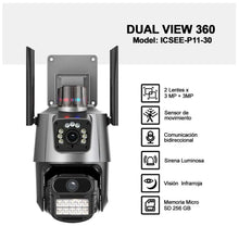 Cargar imagen en el visor de la galería, Cámara Seguridad WiFi HA-P11 Doble Lente Vision Nocturna