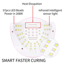 Cargar imagen en el visor de la galería, Lampara De Secado De Uñas Uv Led Sun S8 Pro 268W Rosado