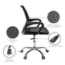 Cargar imagen en el visor de la galería, Silla Ergonómica De Ruedas Ergonómica Altura Ajustable