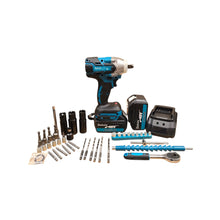 Cargar imagen en el visor de la galería, Kit Taladro Llave De Impacto 43 PCS Doble Batería Inalambrico DOT- 1300T