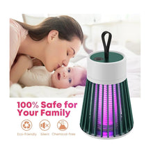 Cargar imagen en el visor de la galería, Lampara Mata Mosquitos Cepillo Limpieza USB Portátil Verde