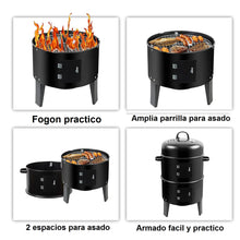 Cargar imagen en el visor de la galería, Barril Ahumador Asador 3 en 1 Medidor Temperatura, Altura 83 cm