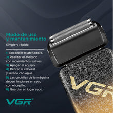 Cargar imagen en el visor de la galería, Afeitadora Shaver V-374 2,5 Horas Uso Continuo Inalámbrica Dorada