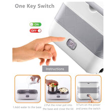 Cargar imagen en el visor de la galería, Lonchera Eléctrica Portátil Porta Comida Vaporera 2 Pisos