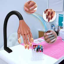 Cargar imagen en el visor de la galería, Mano De Practica Con Prensa Manicure + 100 Uñas Repuesto Marron