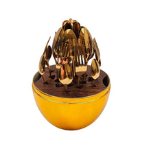 Cargar imagen en el visor de la galería, Juego Cubiertos Estuche Huevo 24 Piezas Acero Inoxidable Dorado