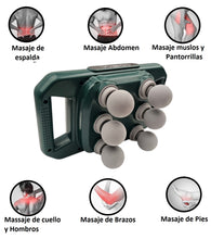 Cargar imagen en el visor de la galería, Masajeador Corporal Multiuso JBY 328 6 Cabezales Inalambrico Verde
