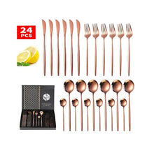 Cargar imagen en el visor de la galería, Juego De Cubiertos 1010-PR 24 Piezas Acero Inoxidable