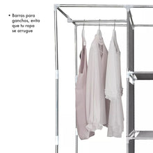 Cargar imagen en el visor de la galería, Closet Organizador Con Forro 88130 Zapatero Perchero Negro