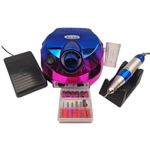 Cargar imagen en el visor de la galería, Drill Pulidor Uñas Tornasol DM-202 45.000 RPM Pedal Azul