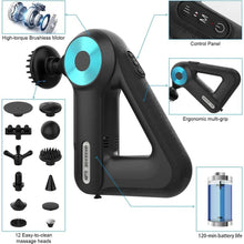 Cargar imagen en el visor de la galería, Masajeador Corporal Azul Massage Gun 12 Piezas Inalambrica