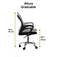 Cargar imagen en el visor de la galería, Silla Ergonómica De Ruedas Ergonómica Altura Ajustable