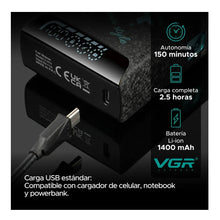 Cargar imagen en el visor de la galería, Afeitadora Shaver V-374 2,5 Horas Uso Continuo Inalámbrica