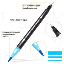 Cargar imagen en el visor de la galería, Marcadores Doble Punta Pincel Micropunta 60Unidades Estuche
