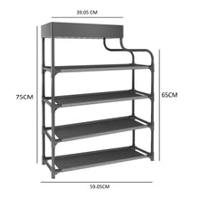 Cargar imagen en el visor de la galería, Zapatero Metal Armable Multifuncional 8025 5 Niveles Blanco