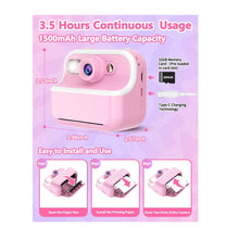 Cargar imagen en el visor de la galería, Camara De Impresión M8 Instantanea Niños Doble Rosa