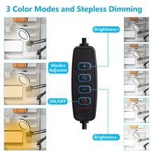 Cargar imagen en el visor de la galería, Lámpara De Lupa Led Con Base Y Prensa Ajustable Negra