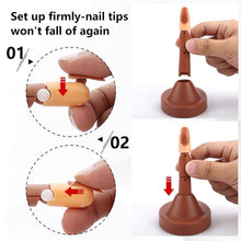 Cargar imagen en el visor de la galería, Dedos De Practica Manicure + 100 Uñas Repuesto Marron