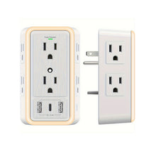 Cargar imagen en el visor de la galería, Enchufe Multitoma 9 en 1 Puertos USB Luz Nocturna LED 0281