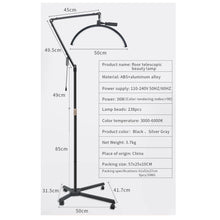 Cargar imagen en el visor de la galería, Lampara Media Luna Profesional 36w Ruedas Soporte Control Negro