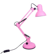 Cargar imagen en el visor de la galería, Lámpara Escritorio Con Brazo Oscilante Base y Prensa Rosa