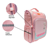 Cargar imagen en el visor de la galería, Maleta Escolar Niñas Reflectiva Bear Rosada