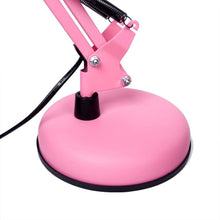 Cargar imagen en el visor de la galería, Lámpara Escritorio Con Brazo Oscilante Base y Prensa Rosa