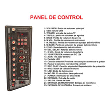 Cargar imagen en el visor de la galería, Parlante Cabina Karaoke 8" 50W Recargable Micrófono PK-S9A