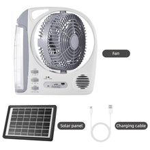 Cargar imagen en el visor de la galería, Ventilador Portatil 6 En 1 GD - 8028 Luz LED Panel Solar