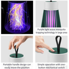 Cargar imagen en el visor de la galería, Lampara Mata Mosquitos Cepillo Limpieza USB Portátil Verde
