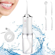 Cargar imagen en el visor de la galería, Irrigador Bucal 4 Boquillas A8 Limpieza Dental Inalambrico Blanco