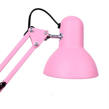 Cargar imagen en el visor de la galería, Lámpara Escritorio Con Brazo Oscilante Base y Prensa Rosa