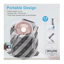 Cargar imagen en el visor de la galería, Ventilador Retráctil Recargable 180° 4 Velocidades PX-20321 Rosa