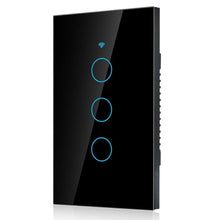 Cargar imagen en el visor de la galería, Switch Inteligente Wifi Google Home Y Alexa 3 Botones Negro