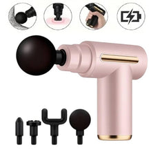 Cargar imagen en el visor de la galería, Masajeador Corporal Massage Gun 4 Cabezales 6 Niv Rosado BM1