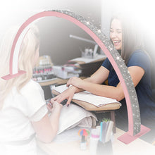 Cargar imagen en el visor de la galería, Lampara Escritorio 27X58 CM Piedras Media Luna Luz Ajustable HQ-55X Blanca