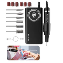 Cargar imagen en el visor de la galería, Drill Pulidor De Uñas UV 201 35.000 RPM Negro Bidiriccional