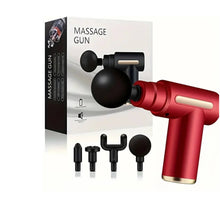 Cargar imagen en el visor de la galería, Masajeador Corporal Massage Gun BM1 4 Cabezales 6 Niv Rojo