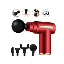 Cargar imagen en el visor de la galería, Masajeador Corporal Massage Gun BM1 4 Cabezales 6 Niv Rojo