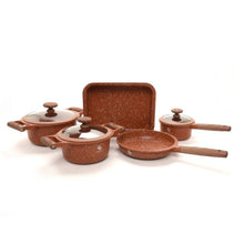Cargar imagen en el visor de la galería, Batería de Ollas en Granito Schaffhausen 8 Piezas Naranja