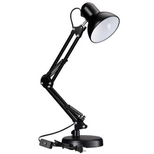 Cargar imagen en el visor de la galería, Lámpara de Escritorio Con Brazo Oscilante de Metal Negra