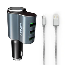 Cargar imagen en el visor de la galería, Cargador LDNIO CM11 Carga Rapida 3 USB Con Encendedor