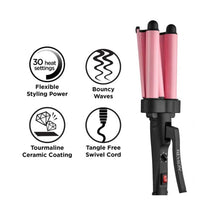 Cargar imagen en el visor de la galería, Rizador Revlon 3 Barriles de Cerámica Jumbo Waver Master RVIT3056
